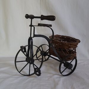 Vintage Decorative Tricycle with Basket